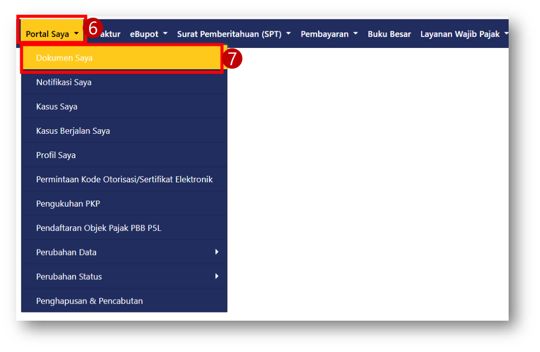 Menu Portal Saya di Coretax dengan pilihan Dokumen Saya