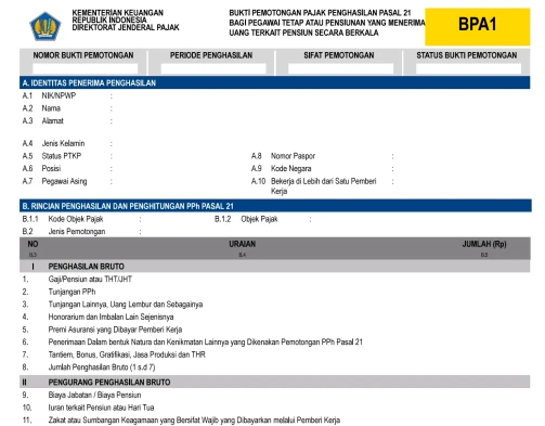 contoh bupot pph 21